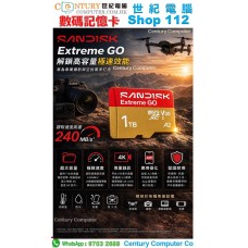 SanDisk Extreme GO MicroSDXC 1TB U3 A1 UHS-I V30 4K 記憶卡